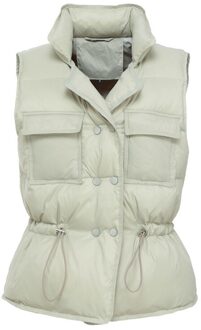Ligh Mouwloze Body Warmer Vrouwen Lente Jas Voor Lente Gewatteerde Vrouwelijke Korte Eend Donzen Vest Kantoor Koreaanse Stijl Wit groen / M