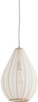 Light and Living hanglamp - wit - textiel - 2976927 Zwart