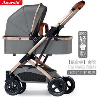 Light Baby Stroller 2 in 1 Folding Simple Children's Trolley Can Sit Reclining High Landscape Cart Russia Free Shipping