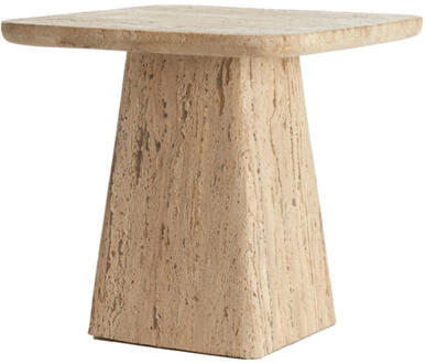 Light & Living Bijzettafel 'Kepami' Travertin, 45 x 45cm, kleur Zand - 45 x 45 cm
