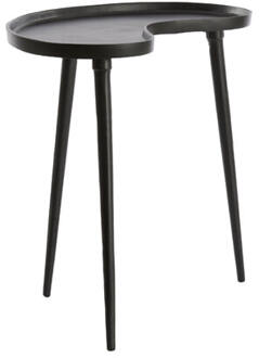 Light & Living Bijzettafel 'Lienz' 53 x 30cm, kleur Mat Zwart - 53 cm