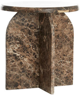 Light & Living Bijzettafel 'Otinia' Marmer, 48cm hoog, kleur Donkerbruin - 48 cm