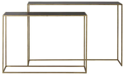 Light & Living Boca side table goud|mat zwart | set van 2