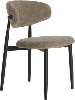 Light & Living Eetkamerstoel 'Eniola' Chenille, kleur Taupe