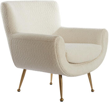 Light & Living Fauteuil 'Vinstra' Bouclé, kleur Wit
