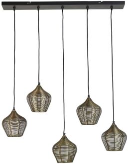 Light & Living Hanglamp Alvaro - Antiek Brons - 100x20x122cm - 5L Brons, Goud