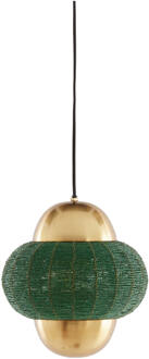 Light & Living Hanglamp 'Cetara' Kralen, 26cm, kleur Donkergroen/Brons