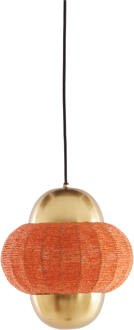 Light & Living Hanglamp 'Cetara' Kralen, 26cm, kleur Oranje/Brons