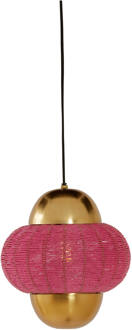 Light & Living Hanglamp 'Cetara' Kralen, 26cm, kleur Roze/Brons