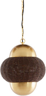 Light & Living Hanglamp 'Cetara' Kralen, 33cm, kleur Donkerbruin/Brons - 33 cm