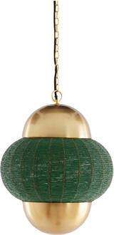 Light & Living Hanglamp 'Cetara' Kralen, 33cm, kleur Donkergroen/Brons