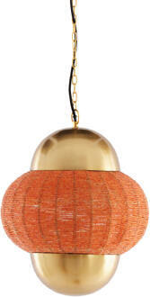 Light & Living Hanglamp 'Cetara' Kralen, 33cm, kleur Oranje/Brons