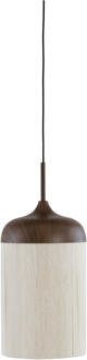 Light & Living Hanglamp 'Dania' Houtlook en touw, 16cm, kleur Donkerbruin - 16 cm