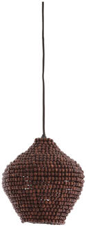 Light & Living Hanglamp 'Kalenga' Kralen, 21cm, kleur Donkerbruin - 21 cm