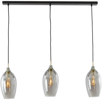 Light & Living Hanglamp 'Lukaro' 3-lamps, kleur Smoke/Antiek Brons Antiek Brons / Smoke