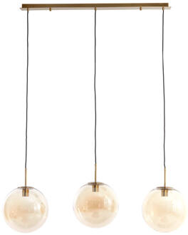 Light & Living Hanglamp 'Medina' 3-Lamps, kleur Amber/Goud