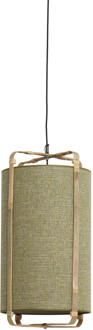 Light & Living Hanglamp 'Sendai' Jute en bamboe, 27cm, kleur Groen - 27 cm