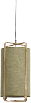 Light & Living Hanglamp 'Sendai' Jute en Bamboe, 32cm, kleur Groen - 32 cm
