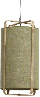 Light & Living Hanglamp 'Sendai' Jute en Bamboe, 42cm, kleur Groen - 42 cm