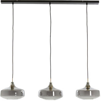 Light & Living Hanglamp 'Solna' 3-Lamps, kleur Smoke/Antiek Brons