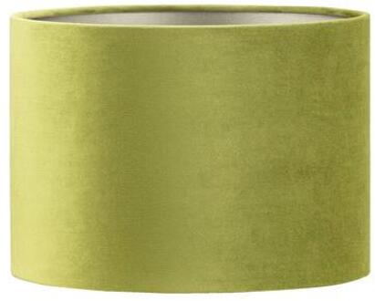 Light & Living Kap Cilinder - groen velours - Ø25x18 cm - Leen Bakker