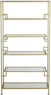 Light & Living Kast open 90x39x174 cm SUTERA glas helder-goud