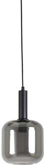 Light & Living Lekar Hanglamp 16x26 cm zwart + smoke glas