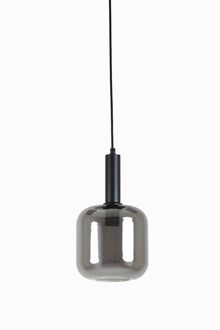 Light & Living Lekar Hanglamp 16x26 cm zwart + smoke glas