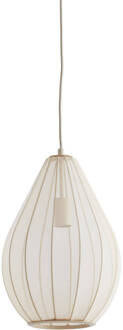 Light & Living Light and Living hanglamp - wit - textiel - 2976927 Zwart