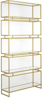 Light & Living Lucambo kast 100x30x204 cm glas|antiek brons Goud