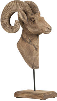 Light & Living Ornament RAM - kop hout weather barn Bruin