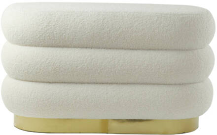 Light & Living Poef 80x40x45 cm LYALL teddy crème+goud