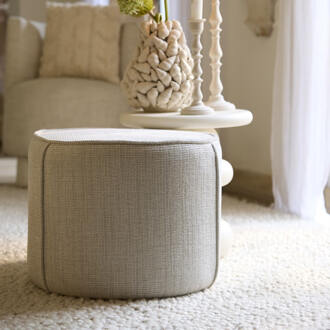 Light & Living Poef 'Domoni' Chenille, kleur Beige