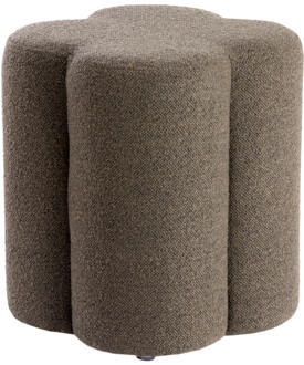 Light & Living Poef 'Nalani' Bouclé, kleur Donkerbruin