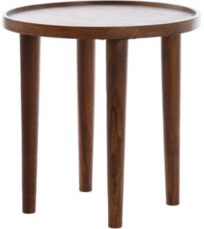 Light & Living Ronde Bijzettafel 'Qiano' Acaciahout, Ø49cm - 49 cm