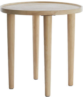 Light & Living Ronde Bijzettafel 'Qiano' Mangohout, 49cm, kleur Naturel - 49 cm