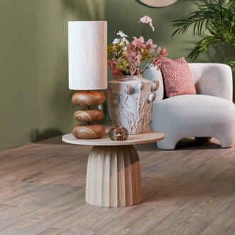 Light & Living Ronde Bijzettafel 'Veglia' 60cm, kleur Zand - 60 cm