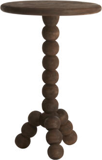 Light & Living Ronde Bijzettafel 'Veglio' Mangohout, kleur Donkerbruin