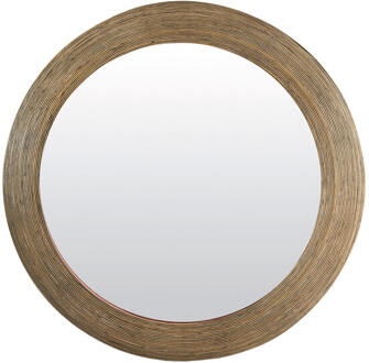 Light & Living Ronde Spiegel 'Piedre' Rotan, 110cm, kleur Bruin - 110 cm