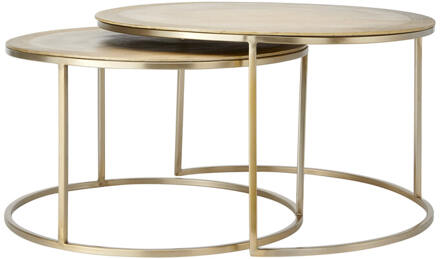 Light & Living Salontafel TALCA Set van 2 - 75x75x45cm - Goud