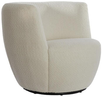 Light & Living Stoel 89x85x74 cm SENJA bouclé wit+zwart draaivoet