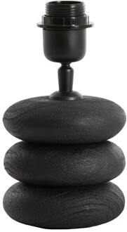 Light & Living Tafellamp 'Budongo' Mangohout, 12cm, kleur Zwart (excl. kap) - 12 cm