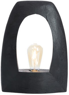 Light & Living Tafellamp 'Carini' Mangohout, 35cm, kleur Mat Zwart