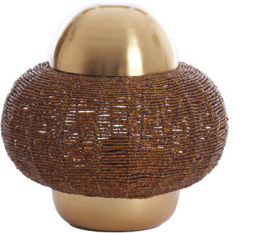 Light & Living Tafellamp 'Cetara' Kralen, 26cm, kleur Bruin