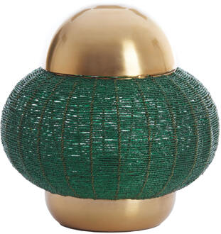 Light & Living Tafellamp 'Cetara' Kralen, 33cm, kleur Donkergroen/Brons