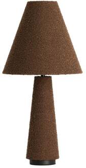 Light & Living Tafellamp 'Devia' Bouclé, 61cm, kleur Bruin