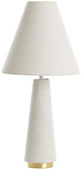 Light & Living Tafellamp 'Devia' Bouclé, 61cm, kleur Crème - 61 cm