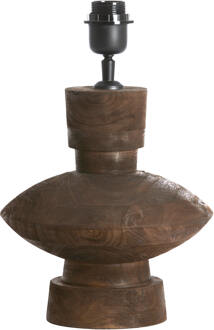 Light & Living Tafellamp 'Fiera' Mangohout, 25cm, kleur Donkerbruin (excl. kap) - 25 cm