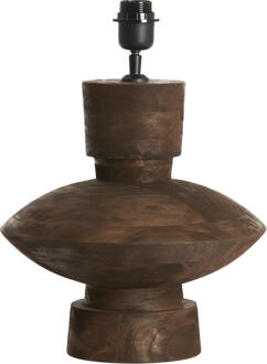 Light & Living Tafellamp 'Fiera' Mangohout, 31cm, kleur Donkerbruin (excl. kap) - 31 cm