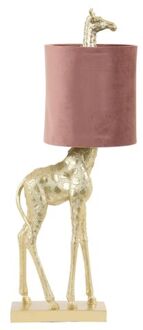 Light & Living Tafellamp Giraffe - Goud/Oud Roze - 20 x 28 x 68 cm